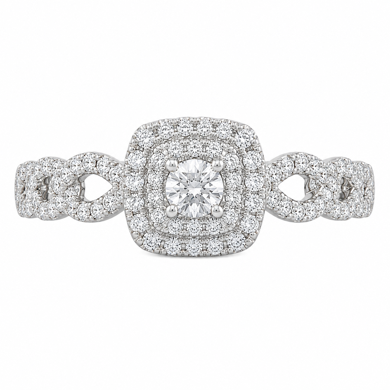 10K White Gold Women’s Ring 0.40 ct Natural Diamond