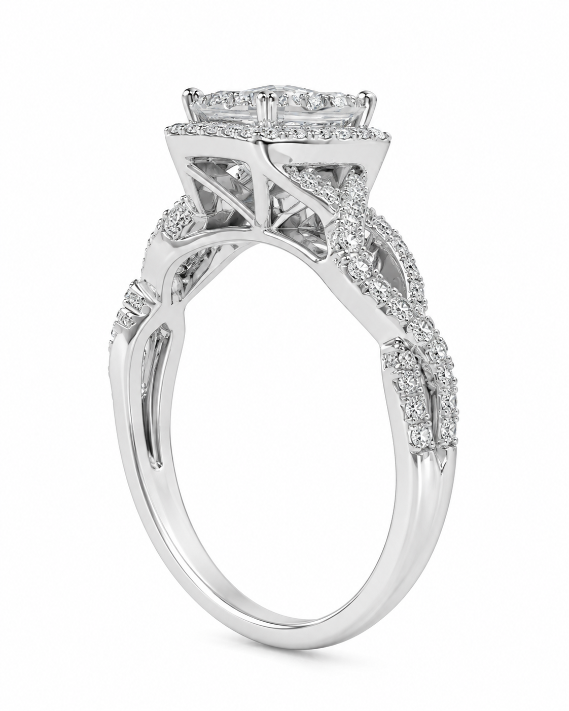 10K White Gold Women’s Ring 0.40 ct Natural Diamond