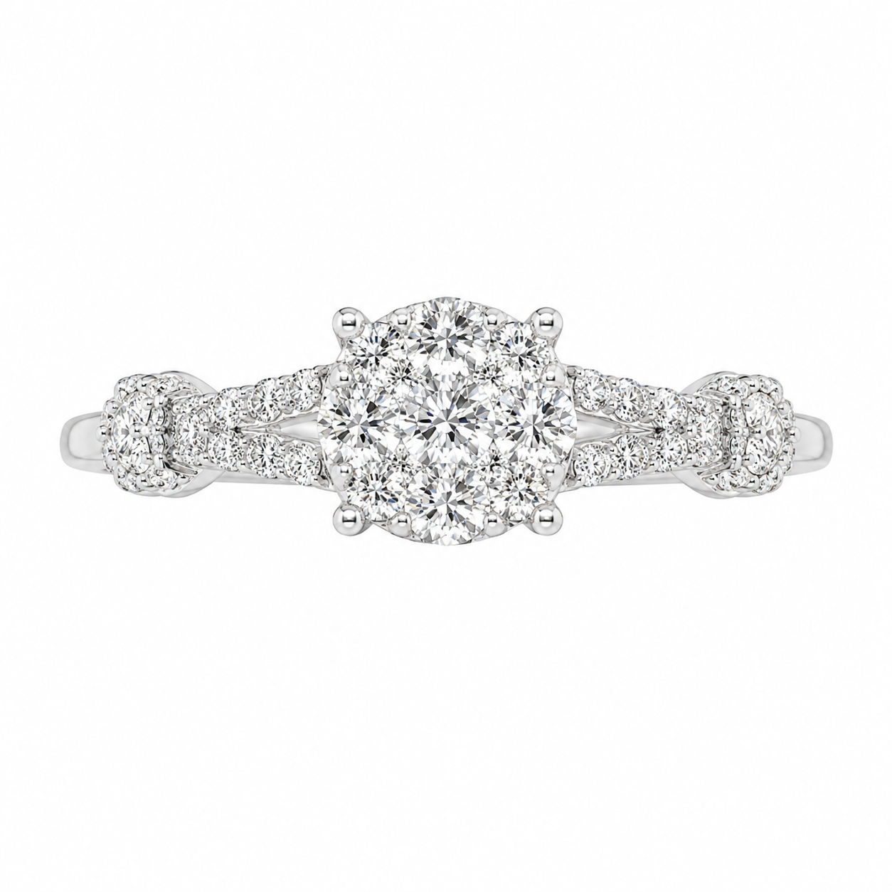 10K White Gold Women's Ring 0.22 ct Natural Diamond