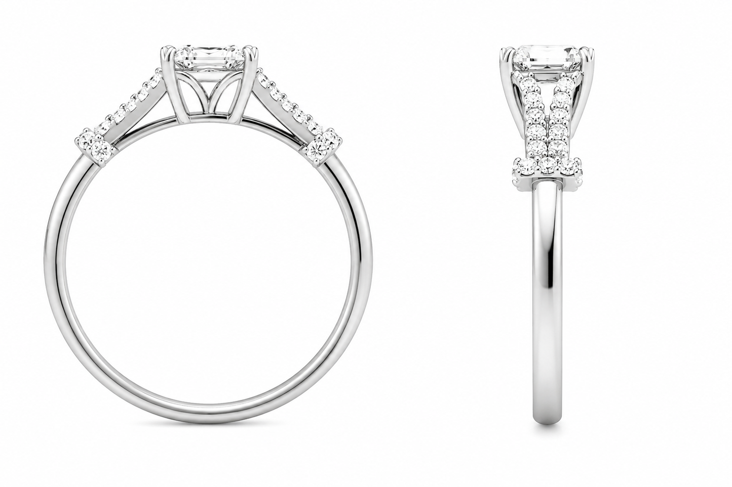 10K White Gold Women's Ring 0.22 ct Natural Diamond