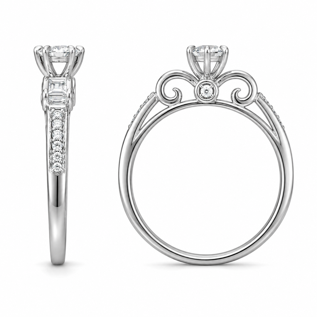 14K White Gold Women's Ring 0.25 ct Natural Diamond