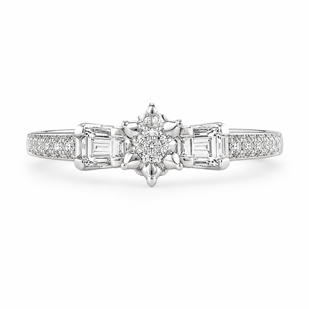 14K White Gold Women's Ring 0.25 ct Natural Diamond