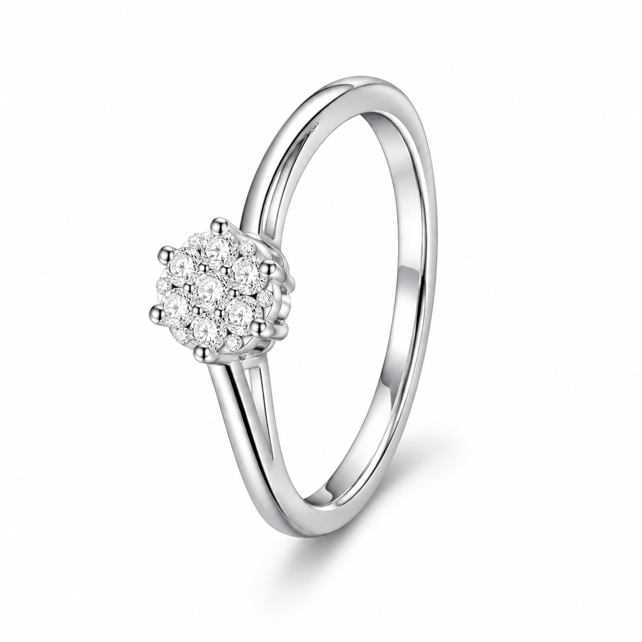 10K White Gold Women's Ring 0.15 ct Natural Diamond