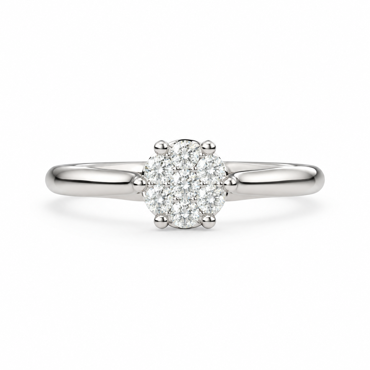 10K White Gold Women's Ring 0.15 ct Natural Diamond