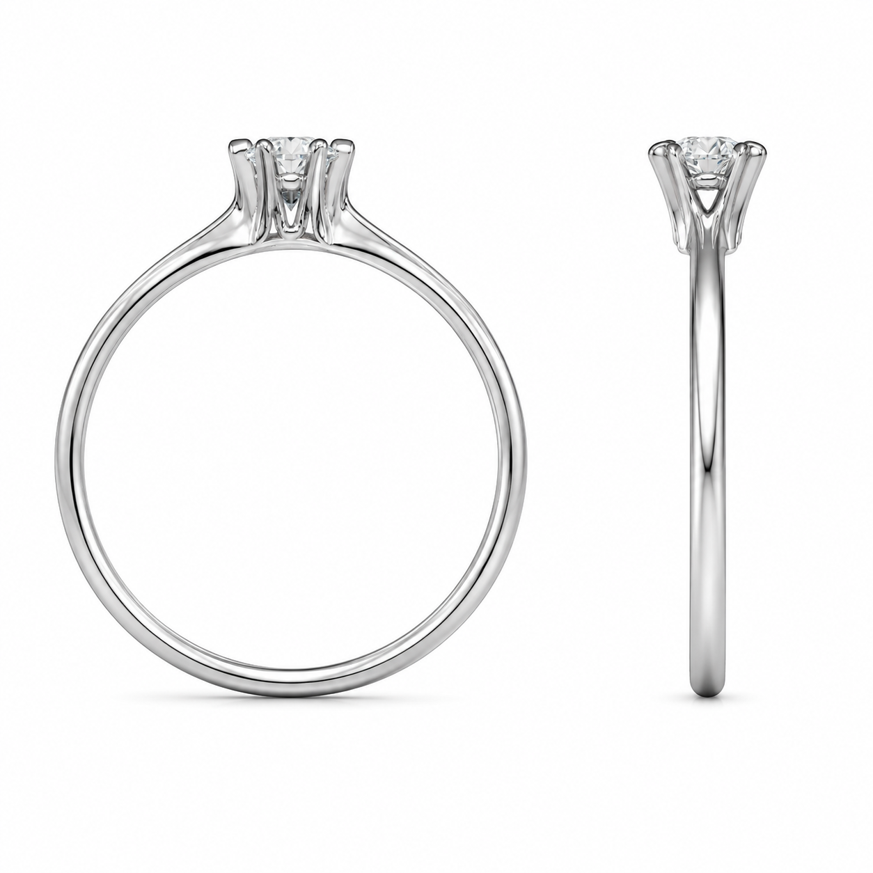 10K White Gold Women's Ring 0.15 ct Natural Diamond