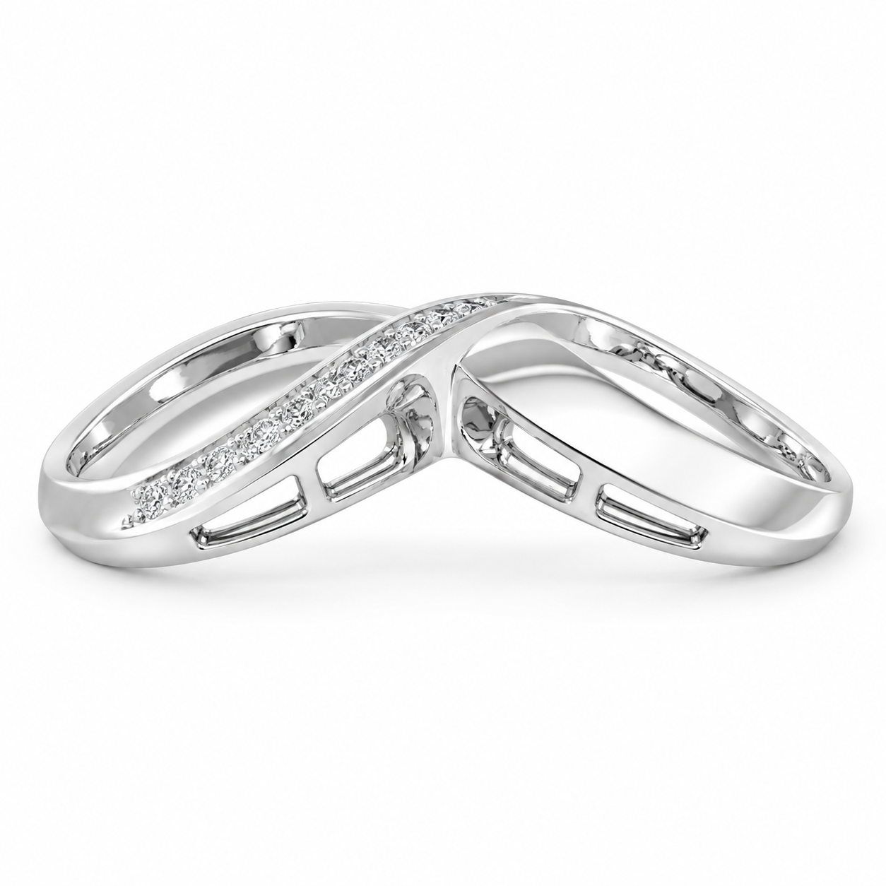 14K White Gold Slider Charm Infinity 0.60 ct Natural Diamond