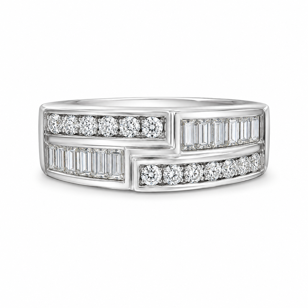 14K White Gold Women’s Band 0.45 ct Natural Diamond
