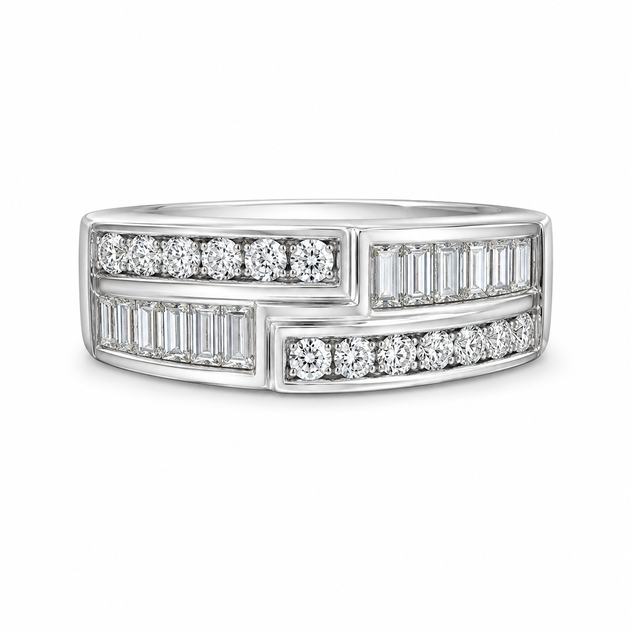 14K White Gold Women’s Band 0.45 ct Natural Diamond