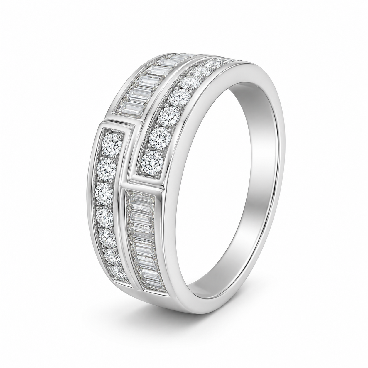 14K White Gold Women’s Band 0.45 ct Natural Diamond