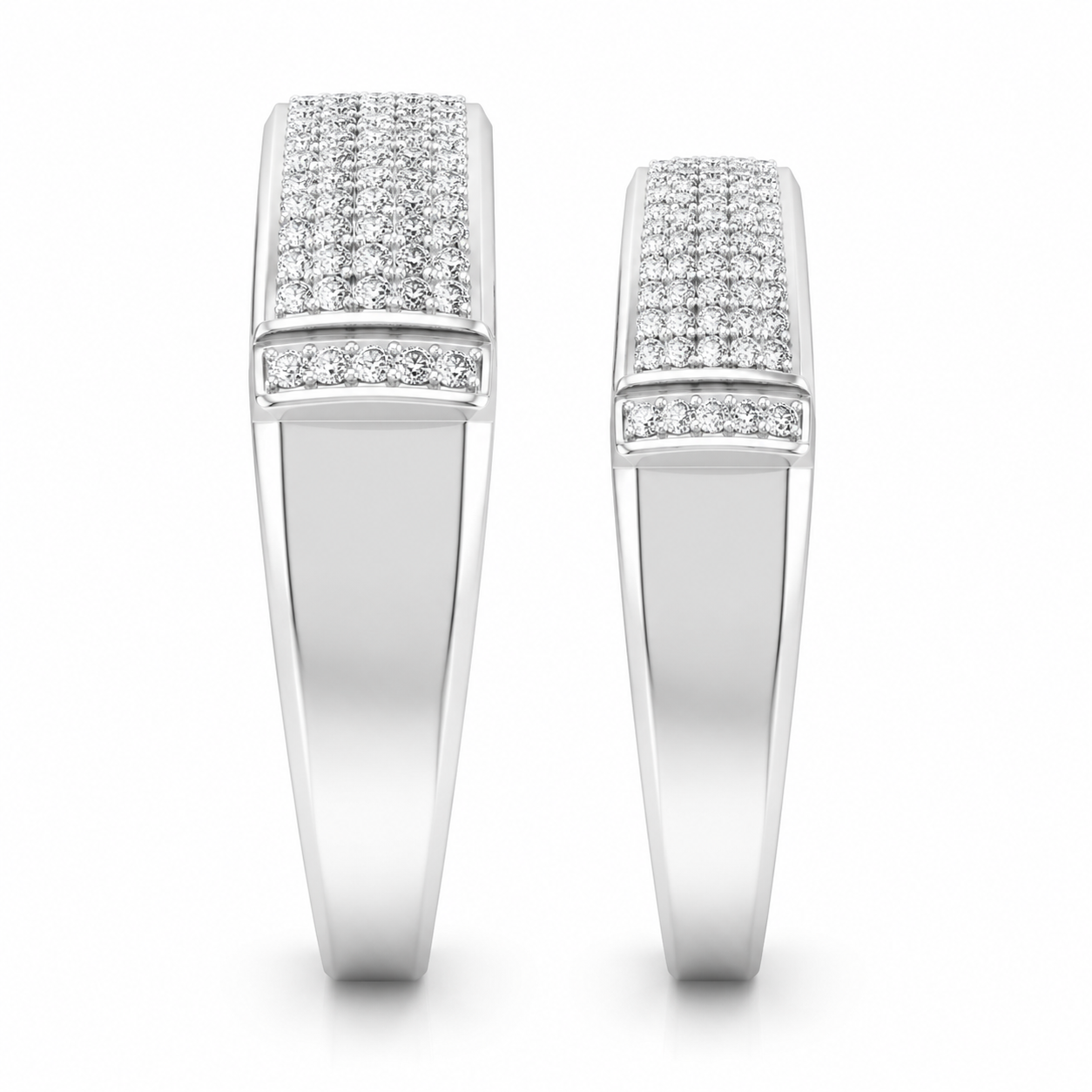 14K White Gold His/Her Wedding Band Set 0.45 ct Natural Diamond