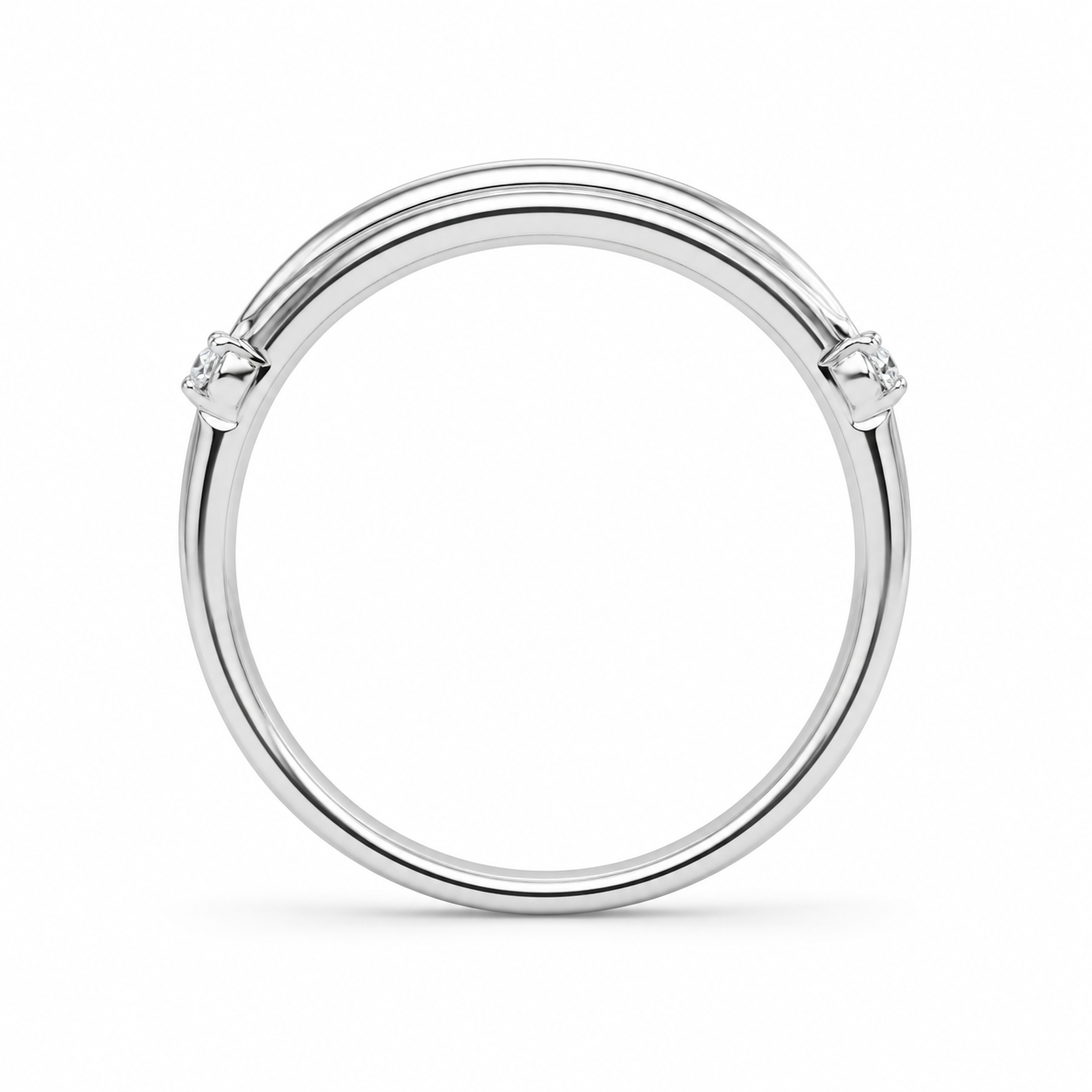 14K White Gold His/Her Wedding Band Set 0.45 ct Natural Diamond