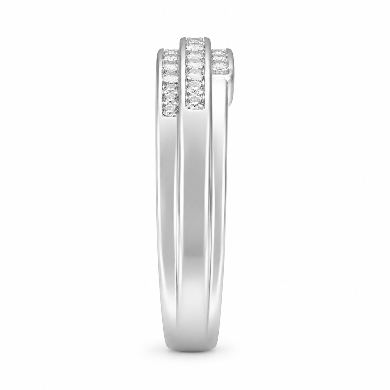 14K White Gold Men's Band Round 0.30 ct Natural Diamond