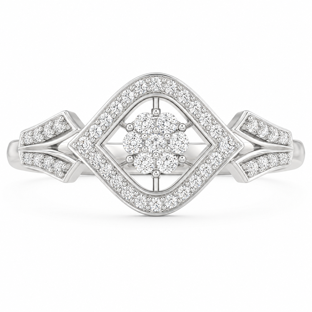10K White Gold Women’s Ring 0.25 ct Natural Diamond