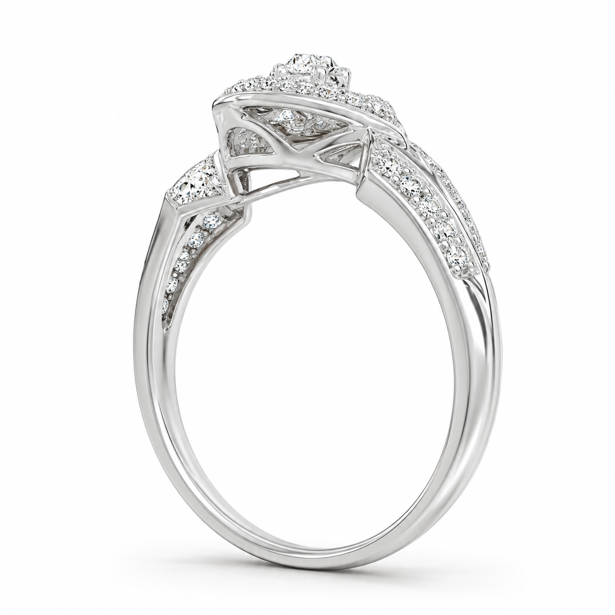 10K White Gold Women’s Ring 0.25 ct Natural Diamond