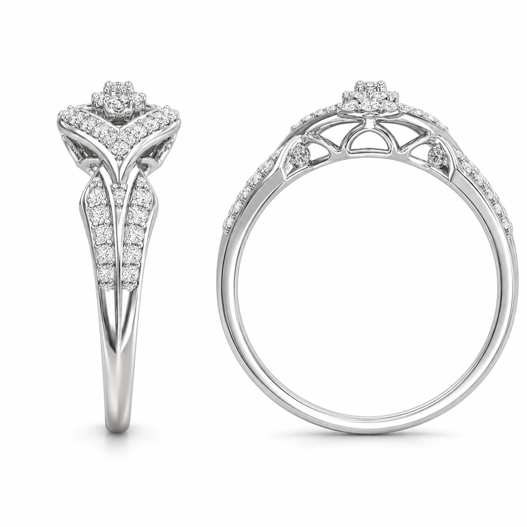 10K White Gold Women’s Ring 0.25 ct Natural Diamond