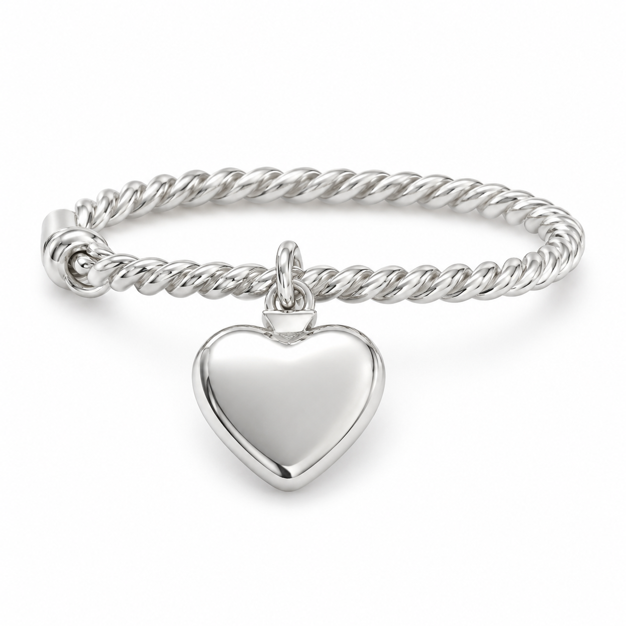 10K White Gold Women’s Dangle Heart Band 0.15 ct Natural Diamond