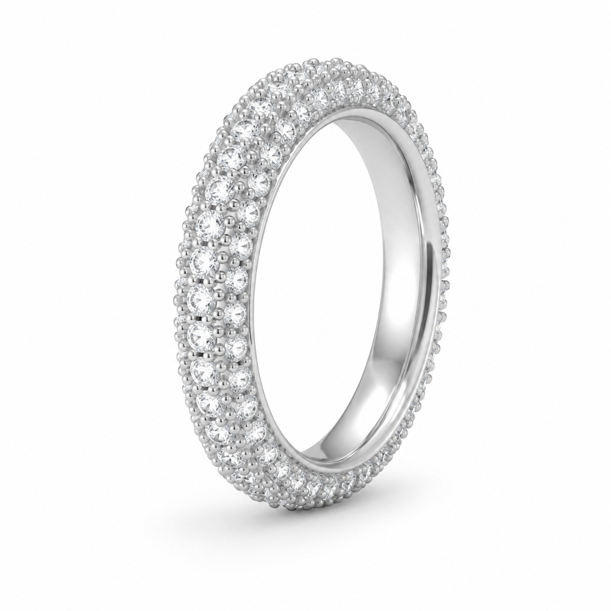 14K White Gold Band 1.12 ct Natural Diamond