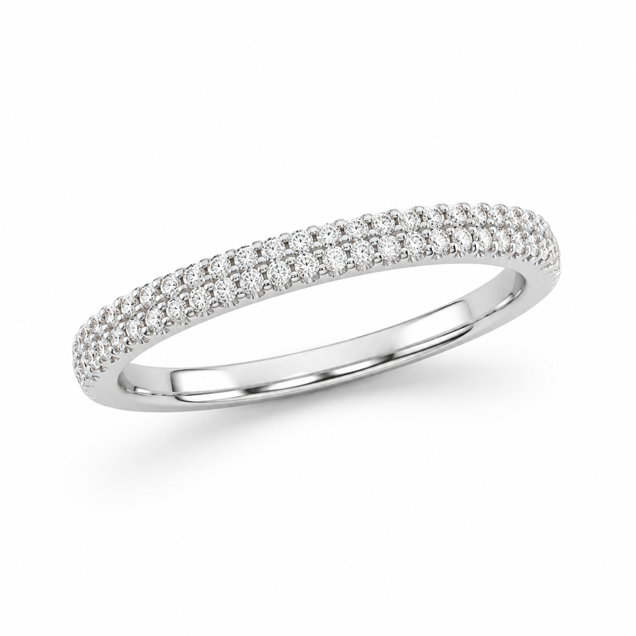 14K White Gold Band 1.12 ct Natural Diamond
