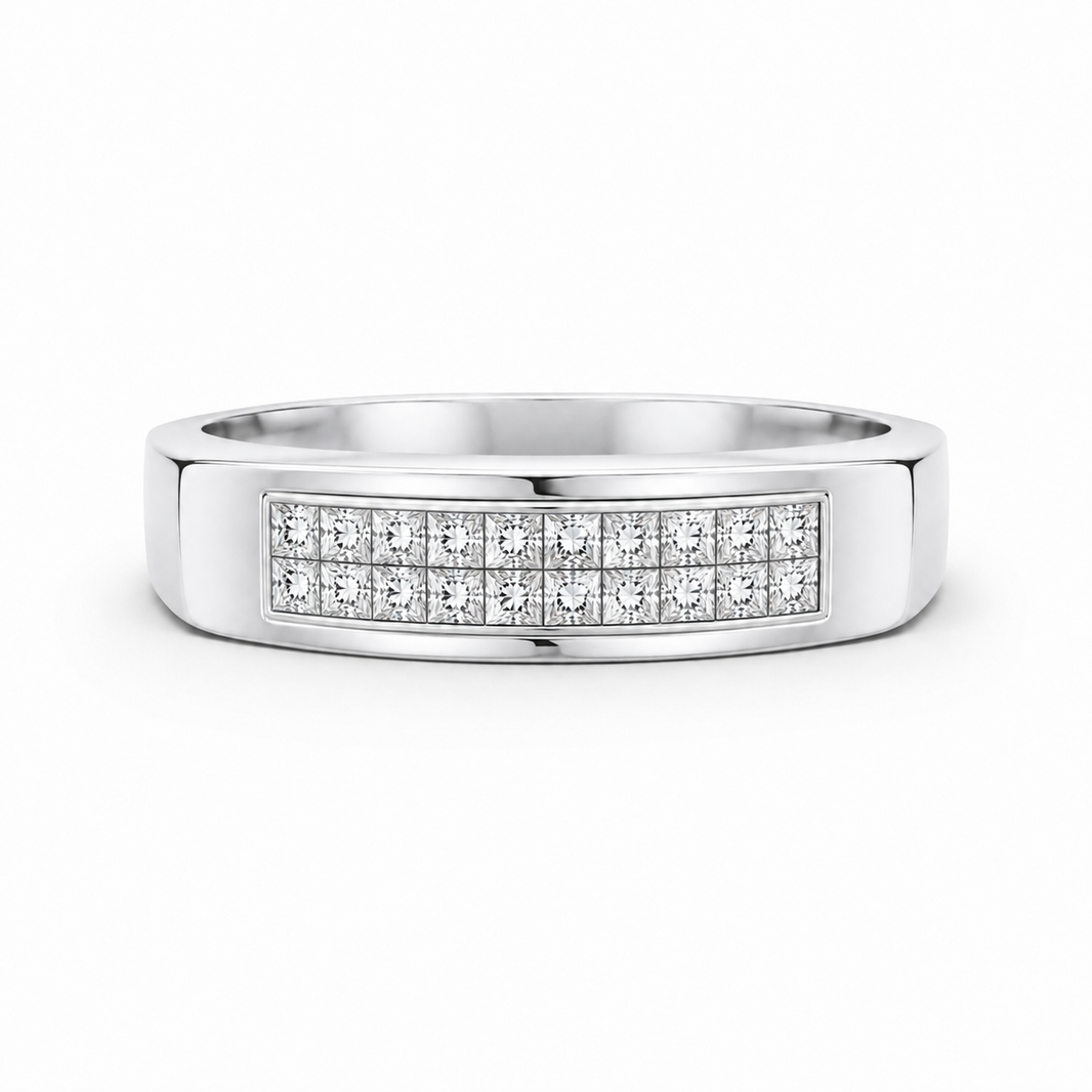 14K White Gold Women’s Band 0.85 ct Natural Diamond