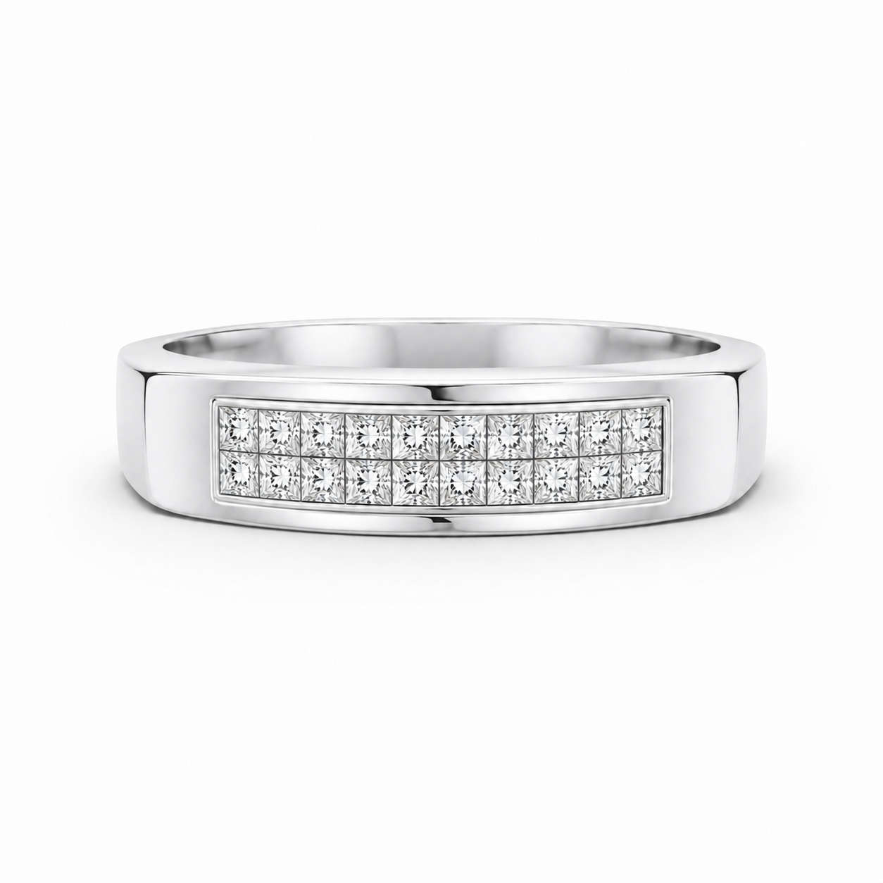14K White Gold Women’s Band 0.15 ct Natural Diamond