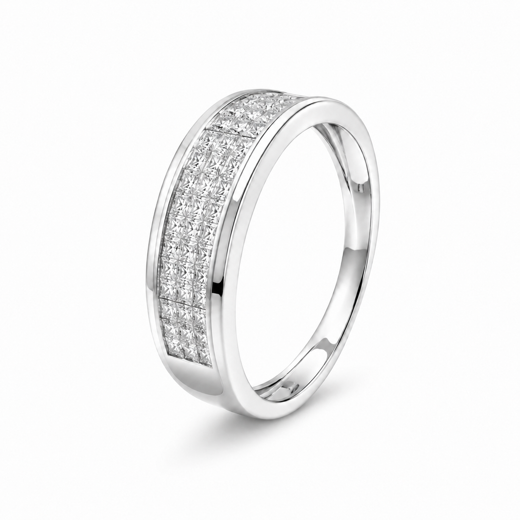 14K White Gold Women’s Band 0.85 ct Natural Diamond
