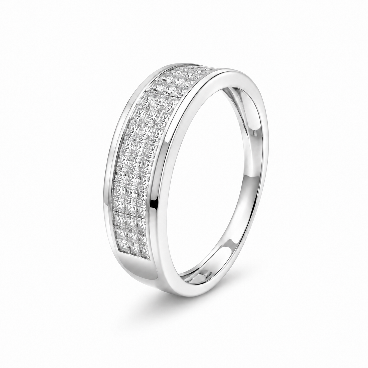 14K White Gold Women’s Band 0.15 ct Natural Diamond