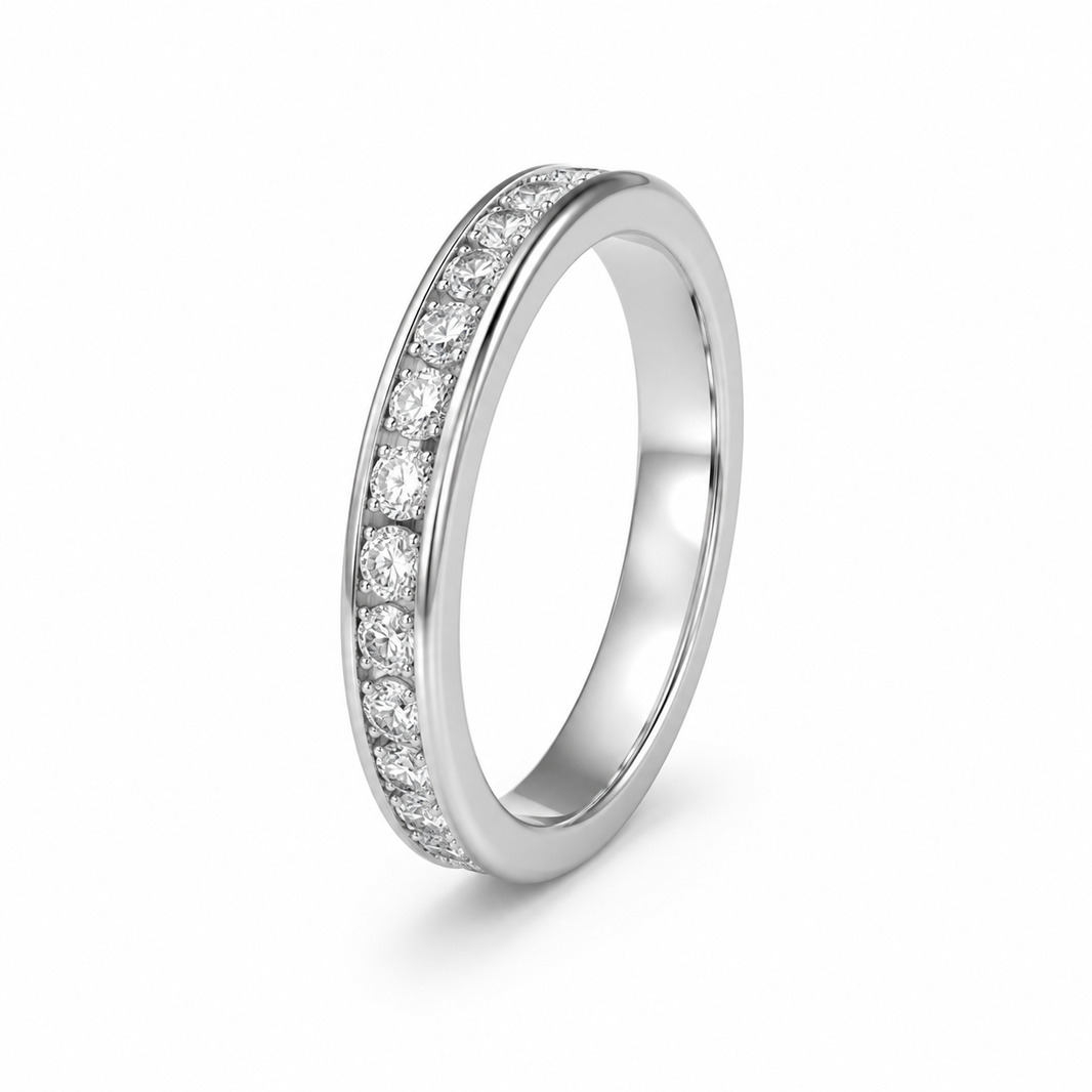 14K White Gold Women's Ring 0.55 ct Natural Diamond