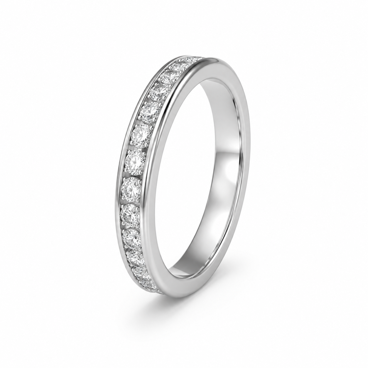 14K White Gold Women’s Band Round 0.50 ct Natural Diamond