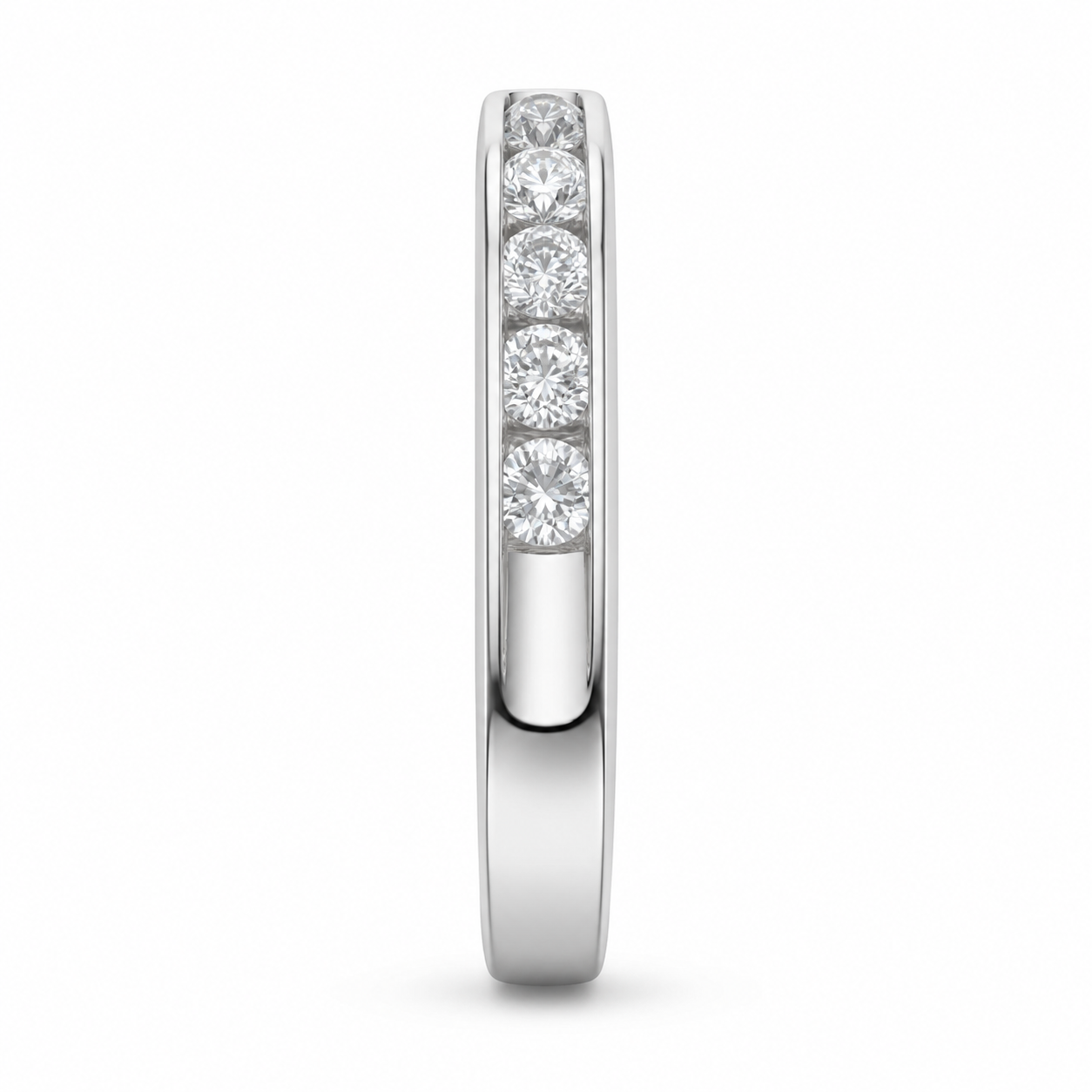 14K White Gold Women’s Band Round 0.50 ct Natural Diamond