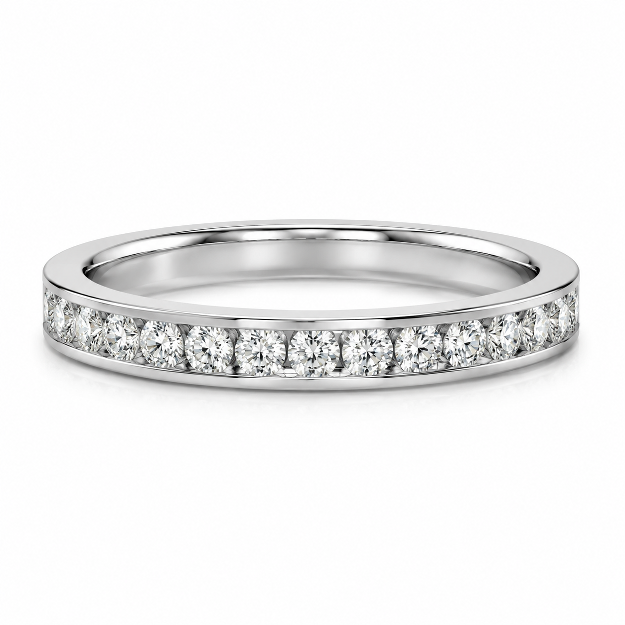 14K White Gold Women’s Band Round 0.50 ct Natural Diamond