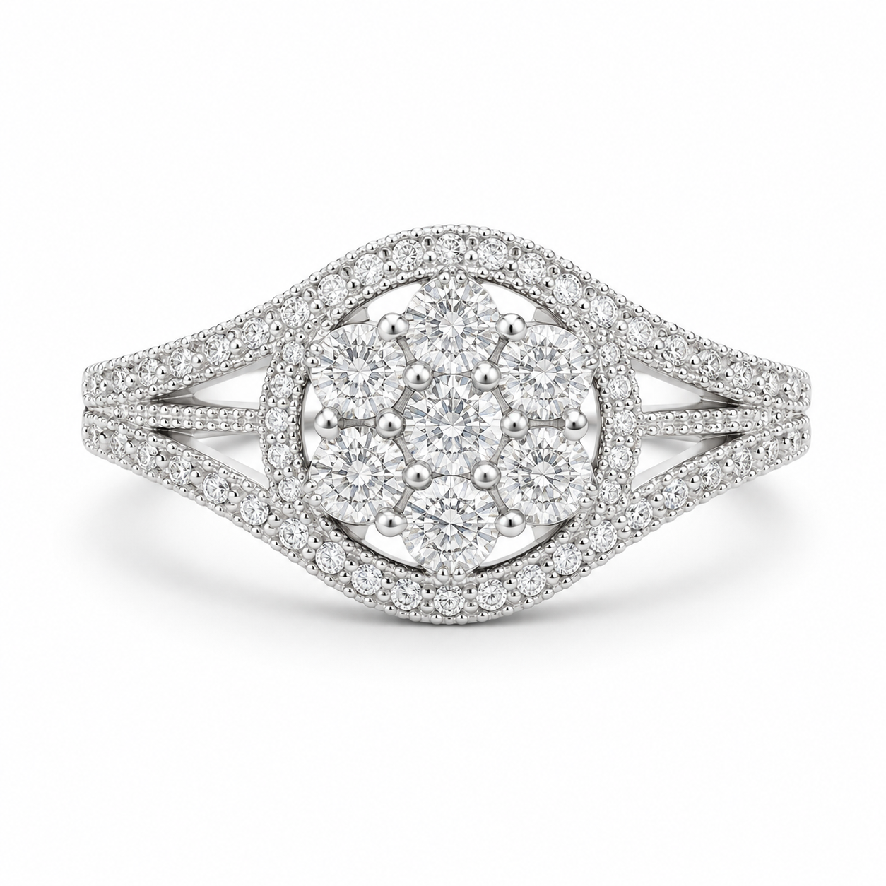10K White Gold Women's Ring 0.25 ct Natural Diamond