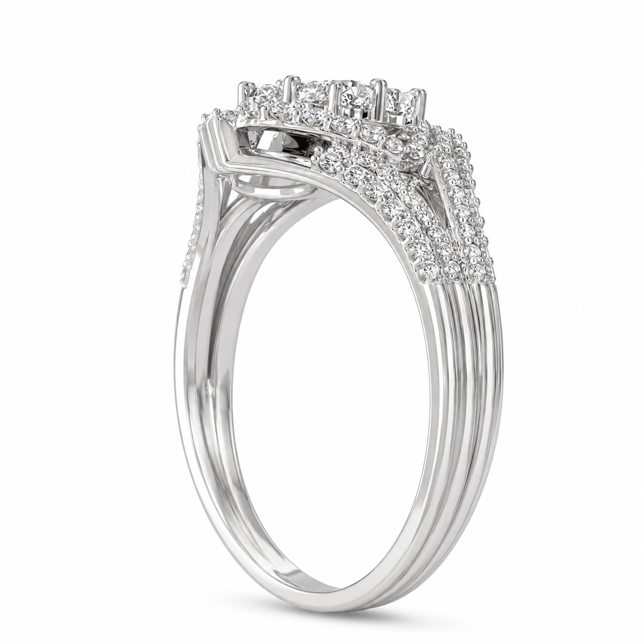 10K White Gold Women's Ring 0.25 ct Natural Diamond