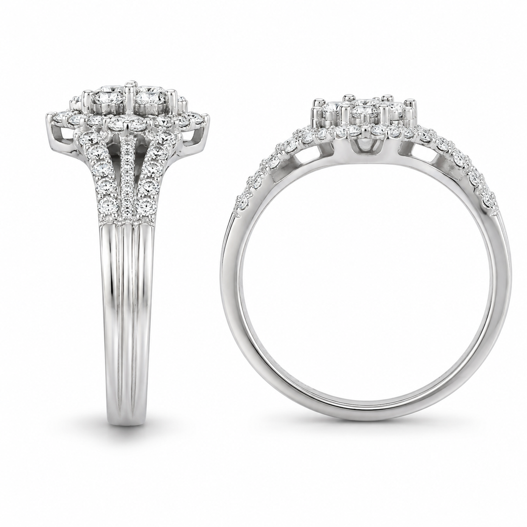 10K White Gold Women's Ring 0.25 ct Natural Diamond