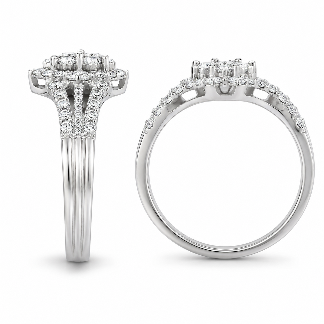 10K White Gold Women's Ring 0.25 ct Natural Diamond