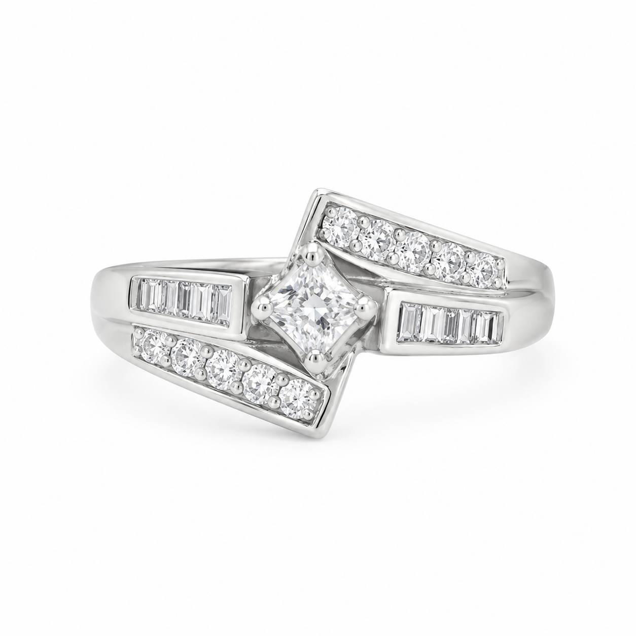 10K White Gold Women's Ring Marquise 0.25 ct Natural Diamond