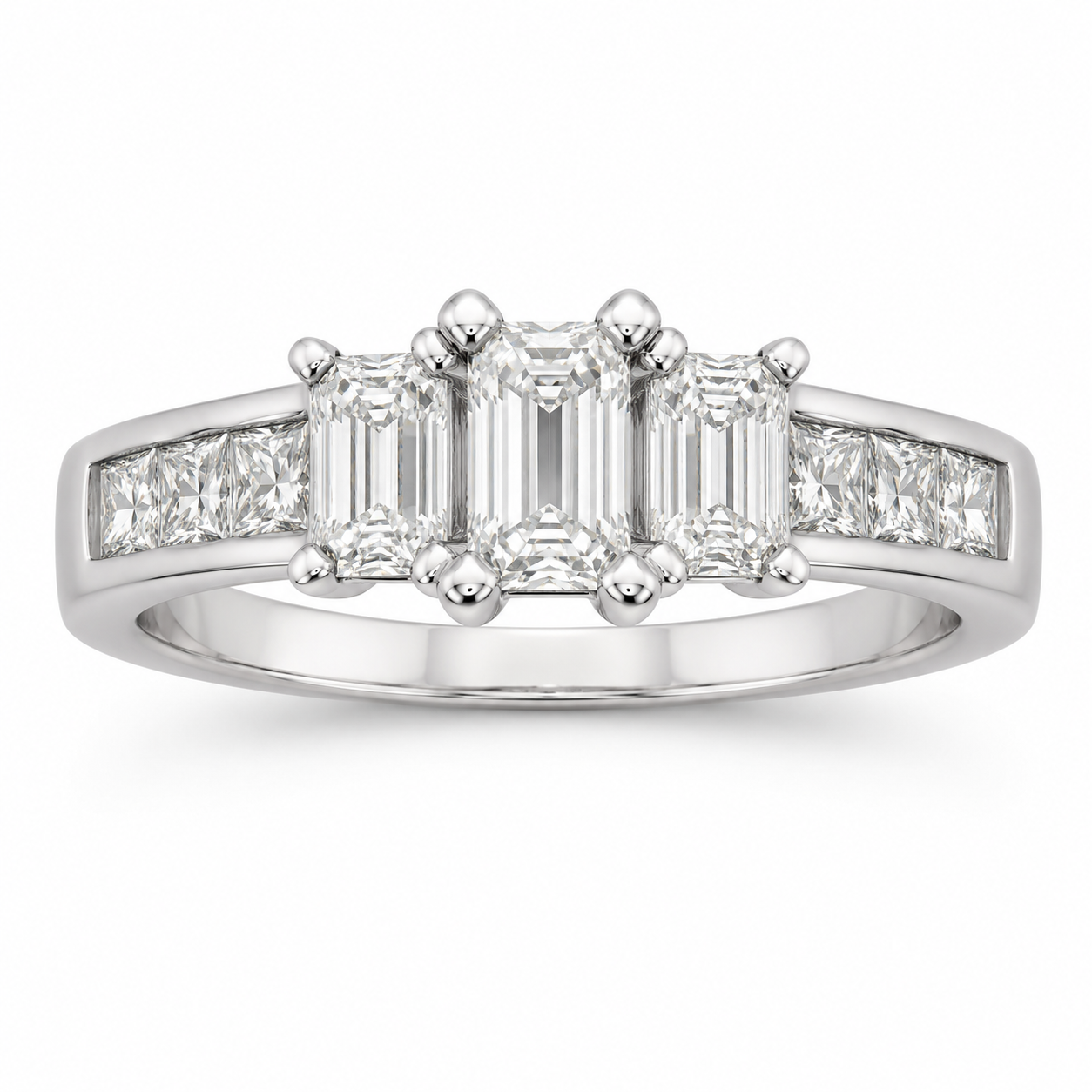 14K White Gold Women's Ring Baguette 1.00 ct Natural Diamond