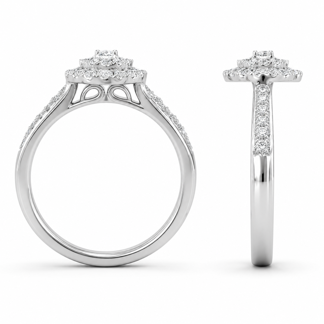 10K White Gold Women's Ring 0.33 ct Natural Diamond