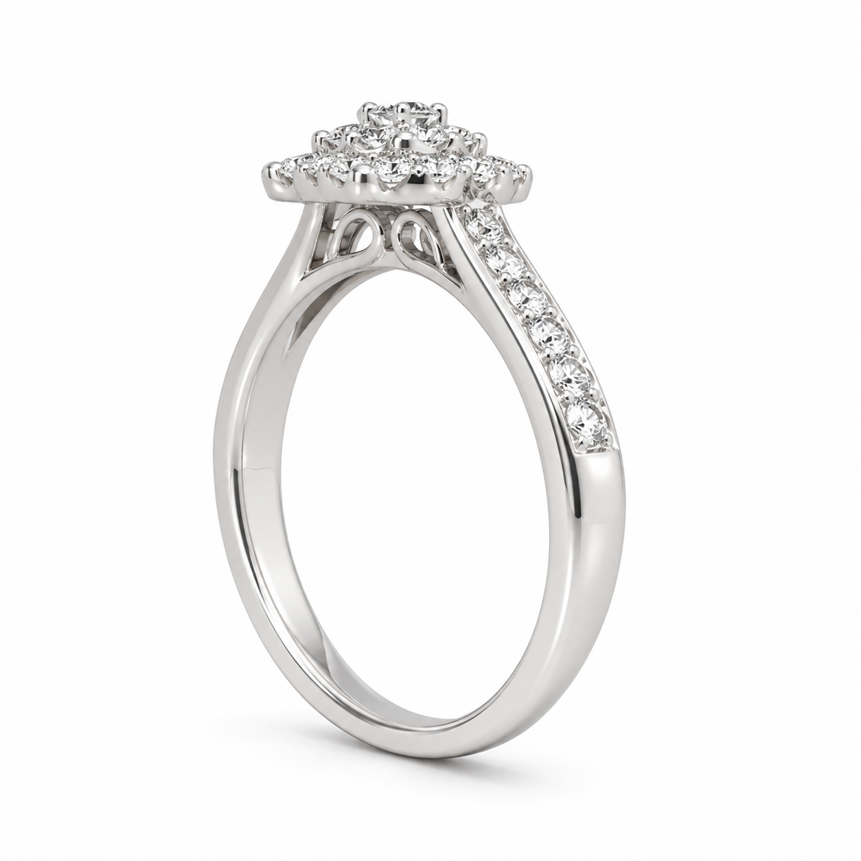 10K White Gold Women's Ring 0.33 ct Natural Diamond
