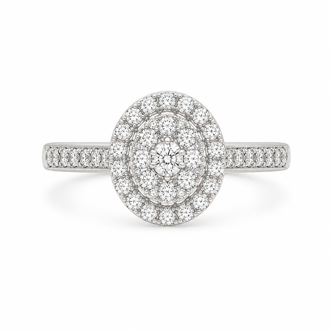 10K White Gold Women's Ring 0.33 ct Natural Diamond