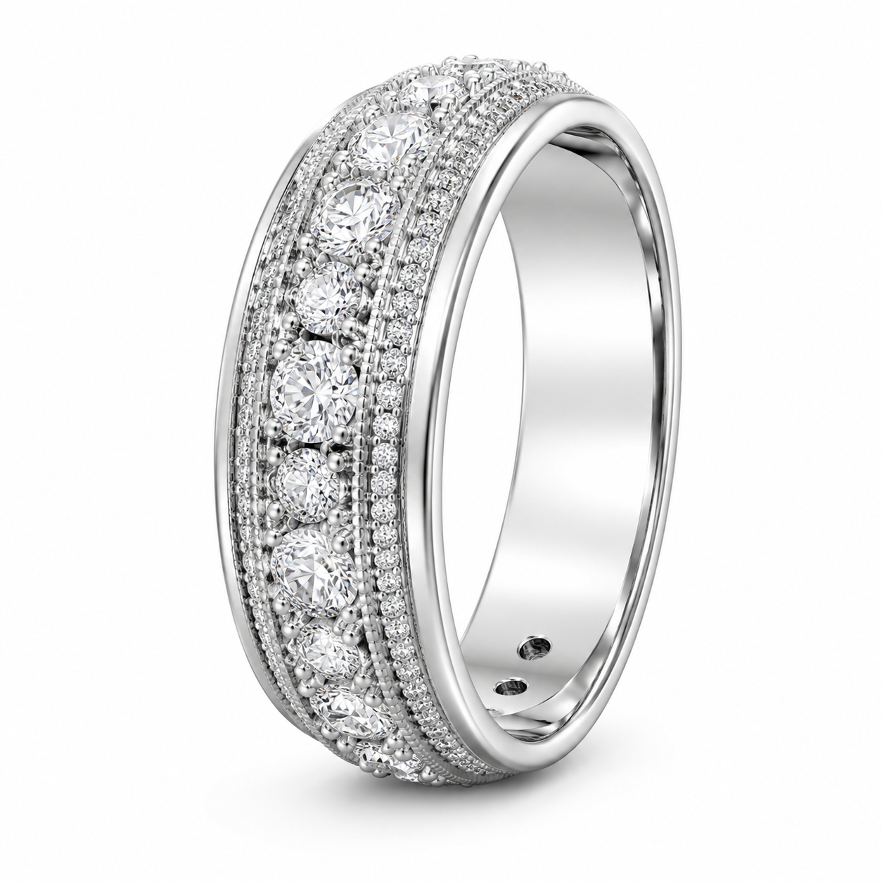 10K White Gold Band 0.50 ct Natural Diamond