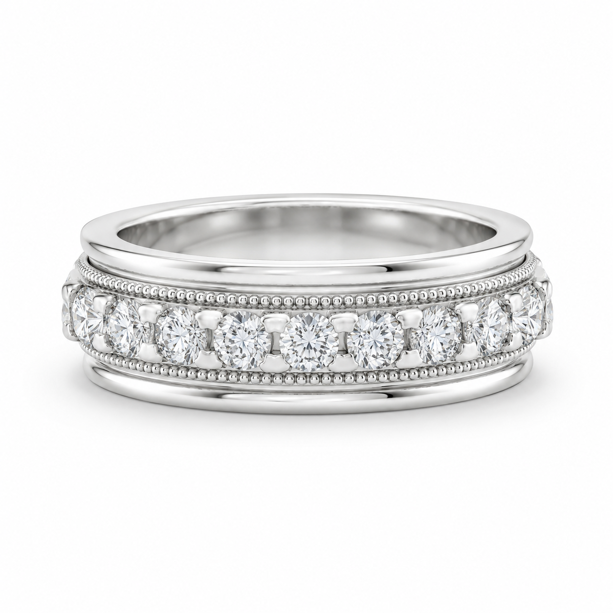 10K White Gold Band 0.50 ct Natural Diamond