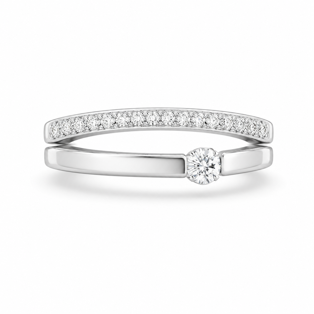 18K White Gold Women’s Ring 0.25 ct Natural Diamond