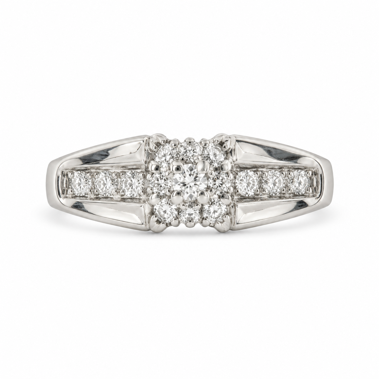 14K White Gold Women's Wedding Ring 0.22 ct Natural Diamond