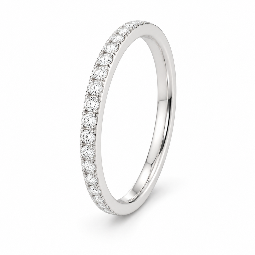 14K White Gold Women’s Band 0.31 ct Natural Diamond