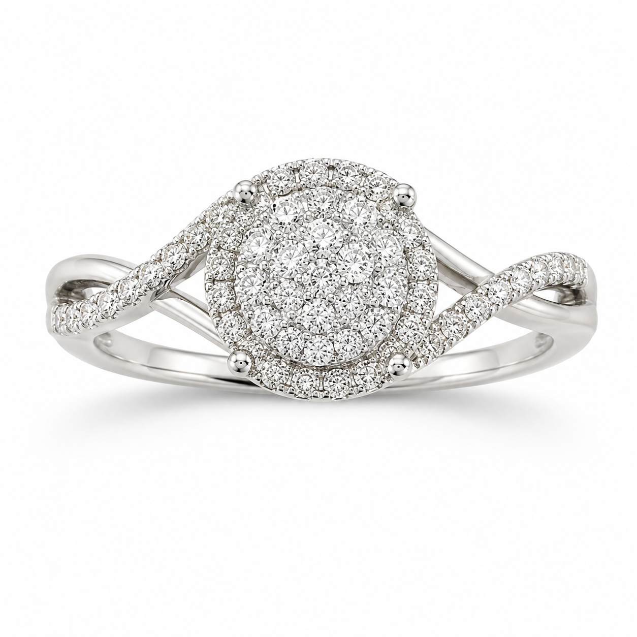 10K White Gold Women’s Ring 0.46 ct Natural Diamond