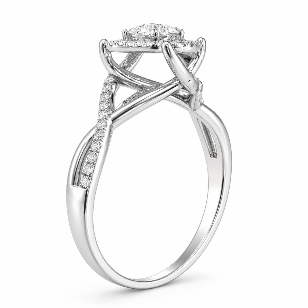 10K White Gold Women’s Ring 0.46 ct Natural Diamond