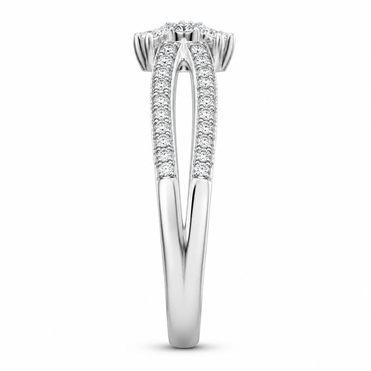 10K White Gold Women's Infinity Heart Ring 0.15 ct Natural Diamond