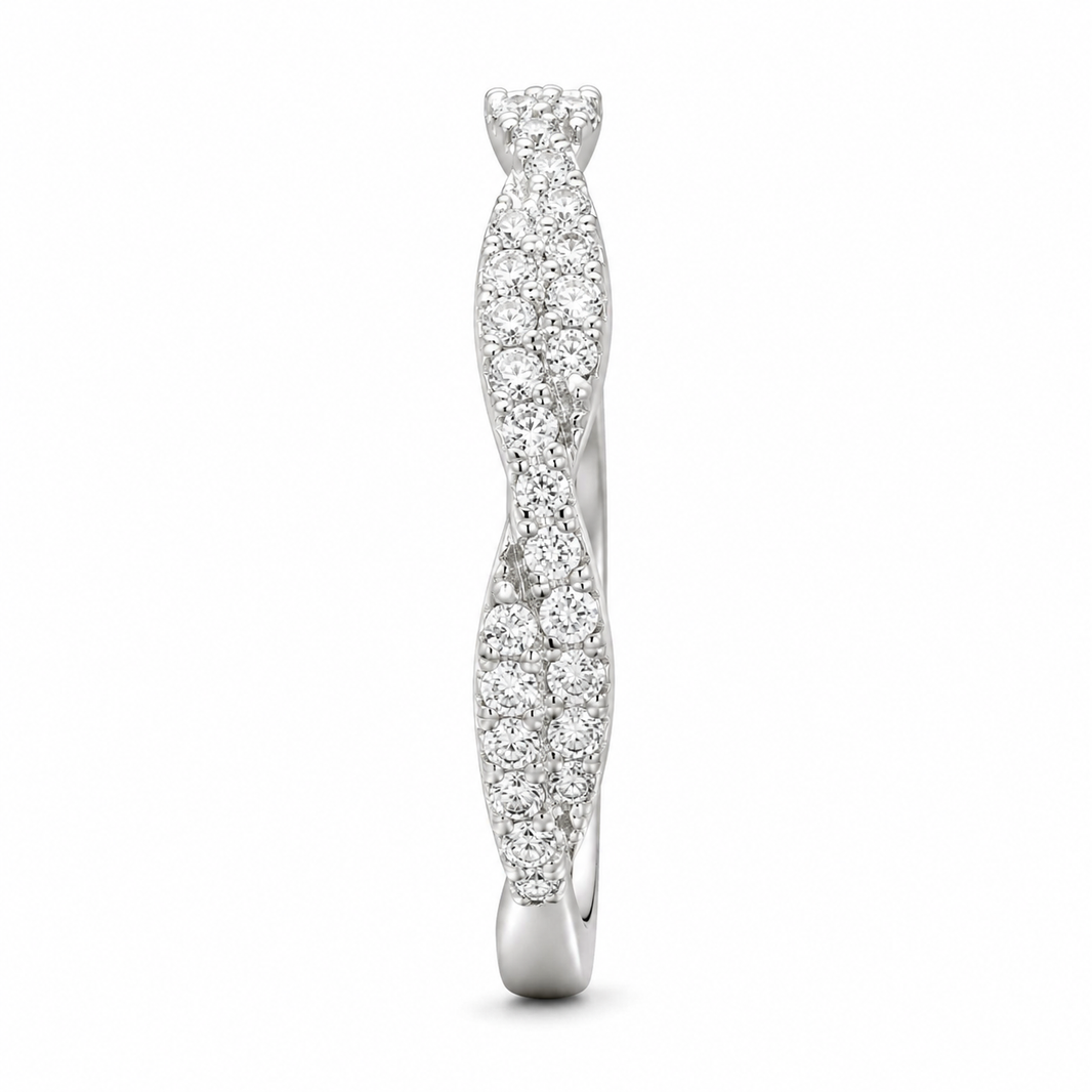 14K White Gold Women's Infinity Band 0.32 ct Natural Diamond