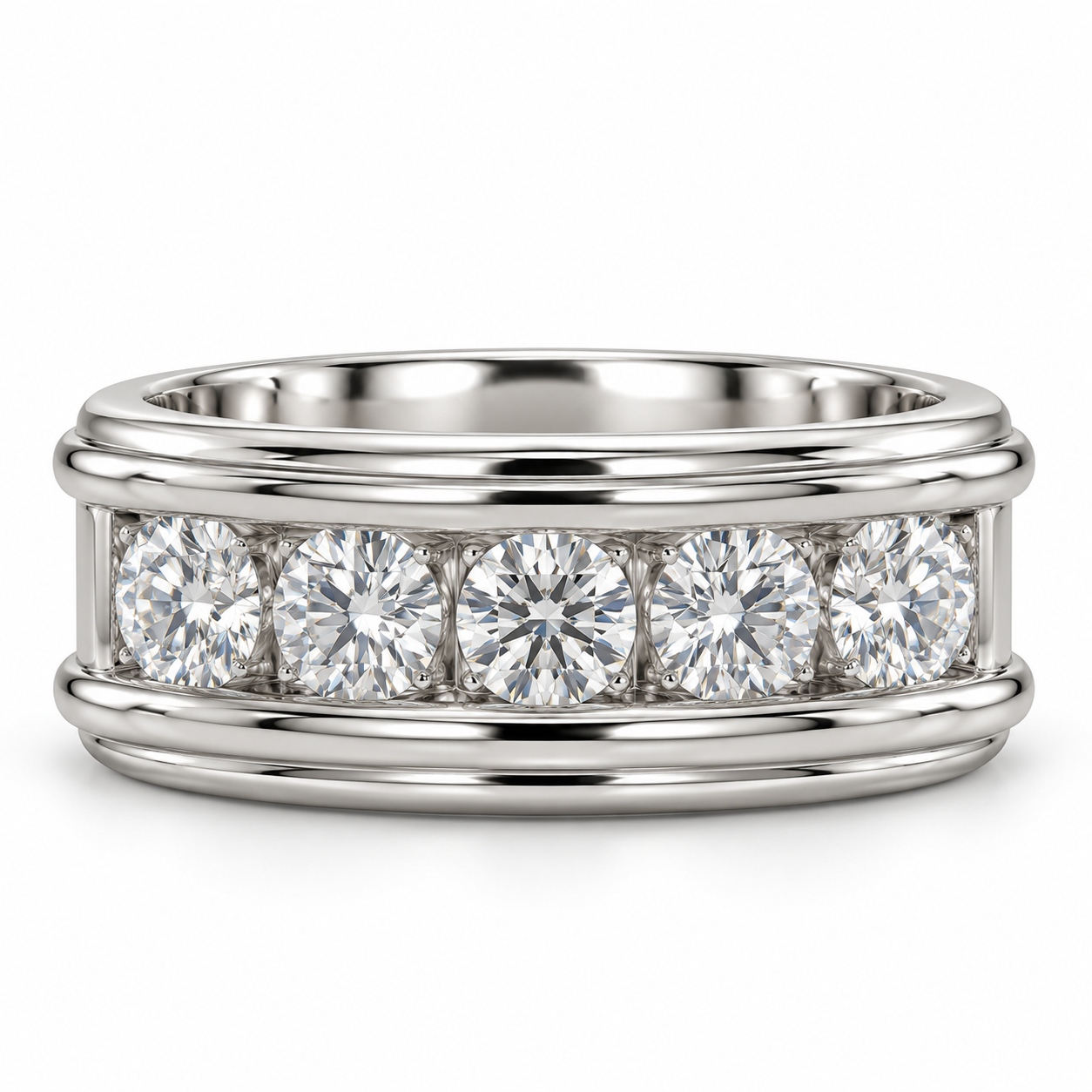 Sterling Silver Men's Ring 1.50 ct Lab Grown Diamond