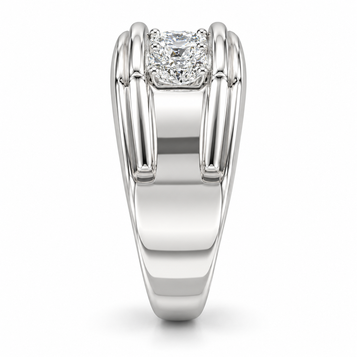 Sterling Silver Men's Ring 0.50 ct Lab Grown Diamond